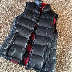 Nike Black Puffer Vest with Red Accents